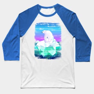 Polar Bear Mom and Baby on Iceberg Baseball T-Shirt